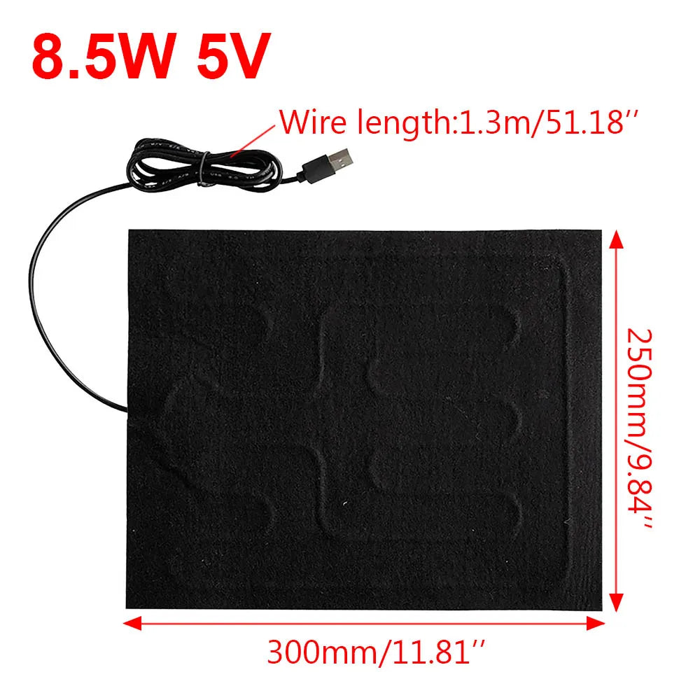 USB Heating Pad Folding Heated Sheet Car Seat Heating Cushion Seat