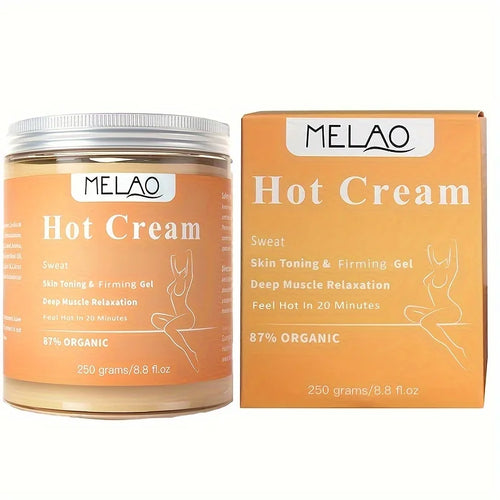 MELAO Hot Cream Massage Gel - Natural and 87% Organic Anti Cellulite