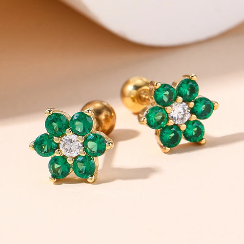 Women's Delicate Acupuncture Points Weight Loss Earrings Cubic