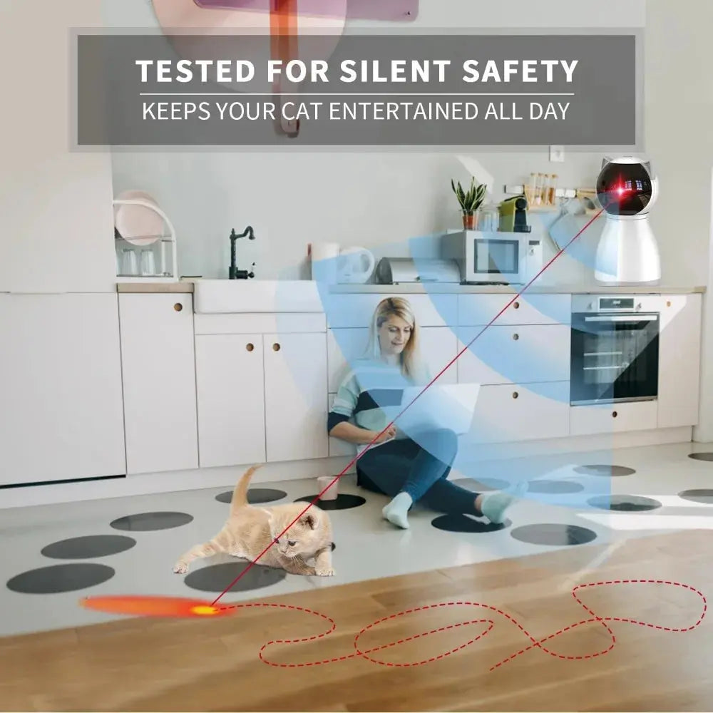 Laser Cat Toys for Indoor Cats, Trajectory Motion Activated Rechargeable Automatic Cat Laser Toy DJ Deal Store