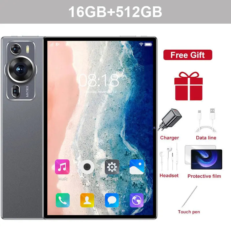 2025 New P60 Pro 5G Dual Tablet Android 14 16GB + 1TB kids Tablet 12 Inch HD Screen 20000mAh Tab Tablets PC With keyboard Laptop Hi - TechPhone Depot Store