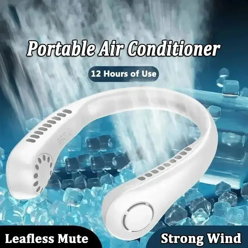 Portable Neck Fan Bladeless | 3-Speed Wearable with Rechargeable Battery