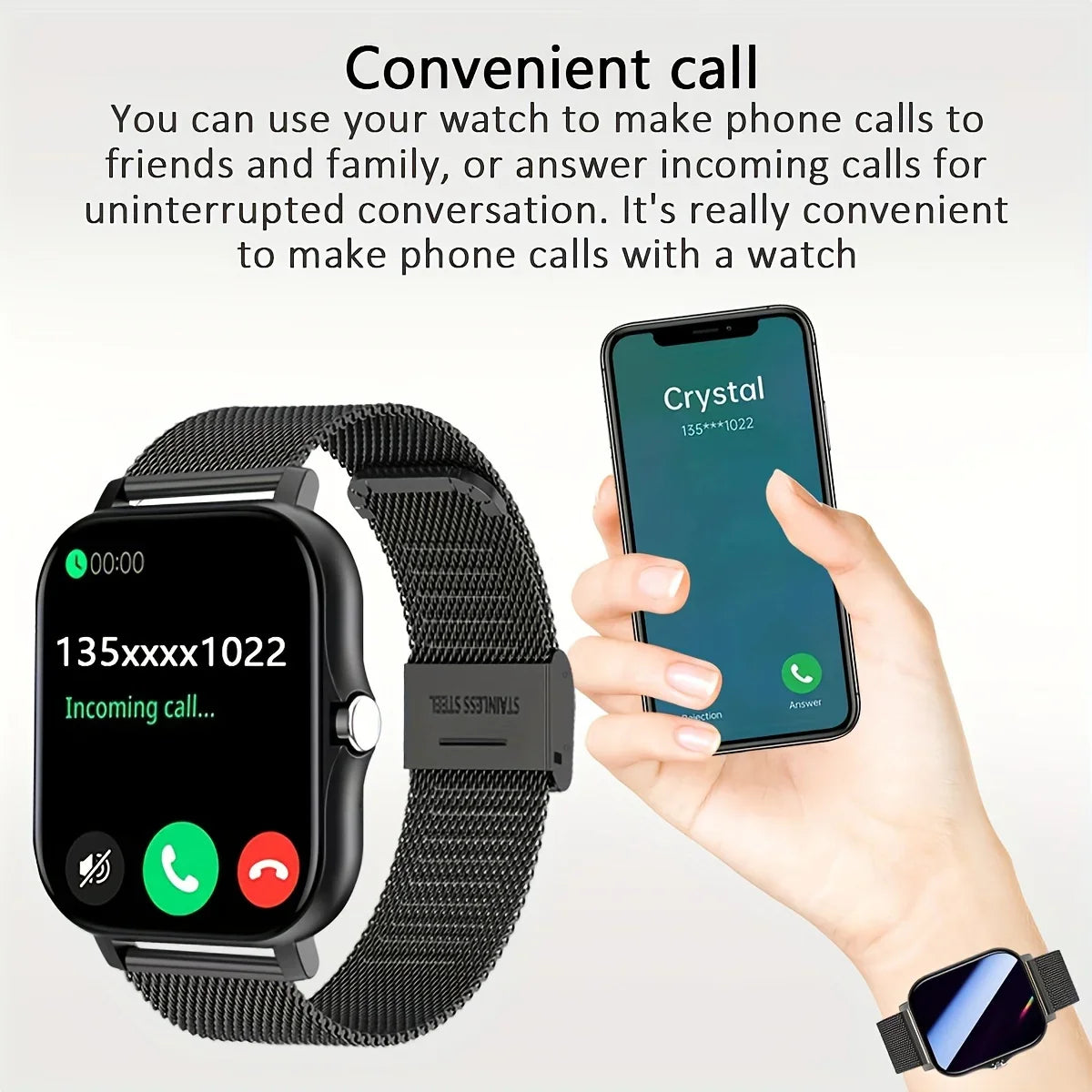 Smartwatch1.83 inch Voice Assistant Bluetooth Call Sports Fitness Hot Selling Smartwatch Men Women For Android iOS 2024 New