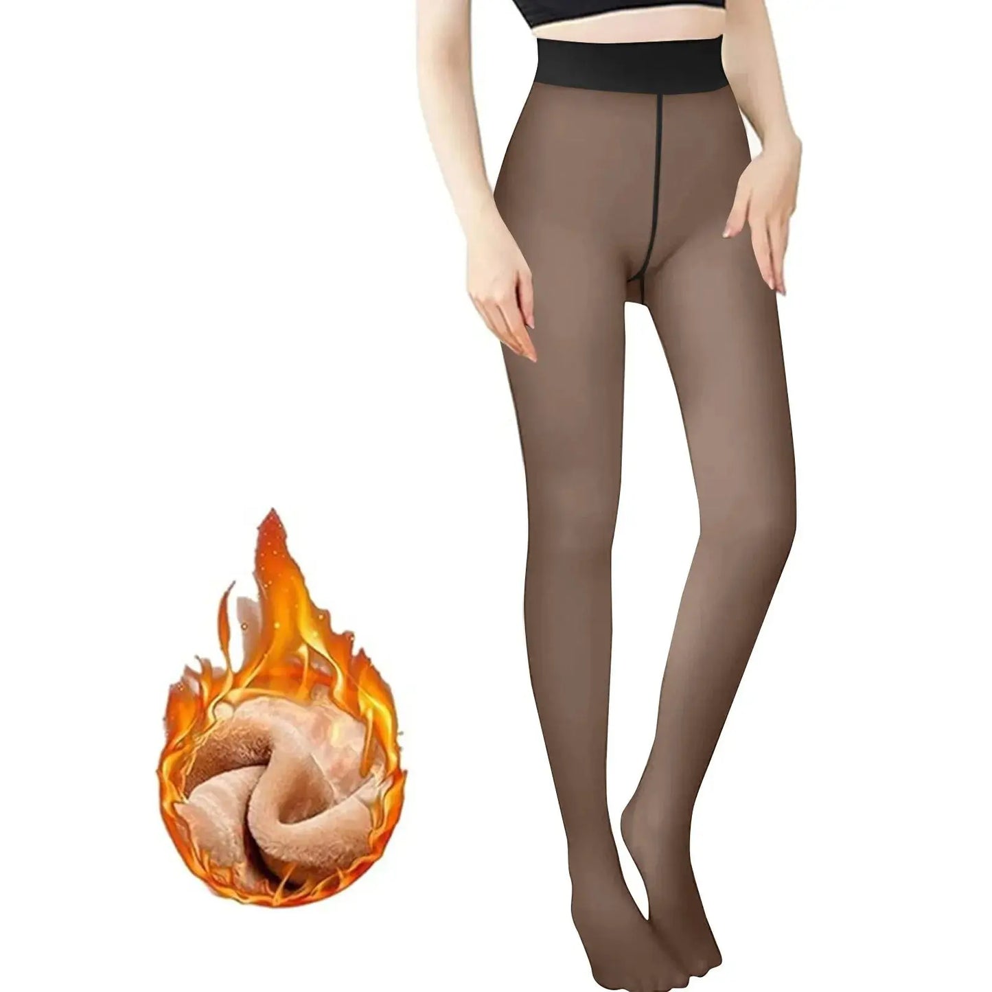 Fleece Lined Tights Women Pantyhose Thermal Pantyhose For Women Winter Panty Skin Black Effect Stockings Women's Thermal Sock Little Joise Store