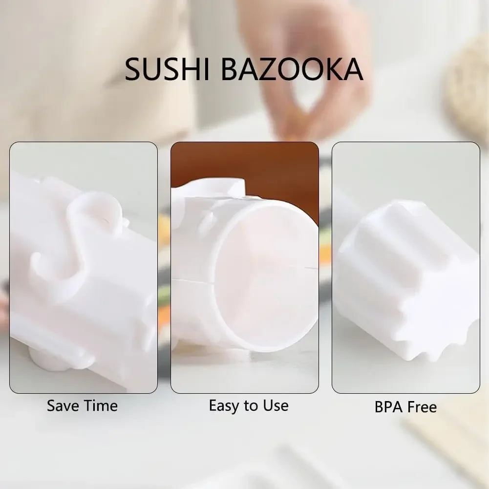 Sushi Bazooka with Sushi Bamboo Rolling Mat, Beginner Sushi Making Kit