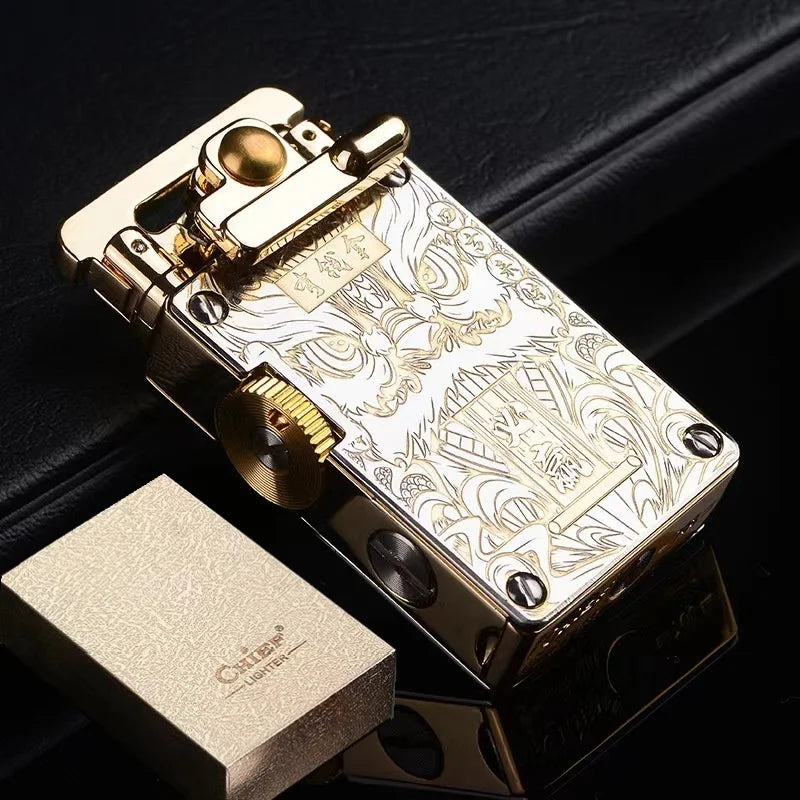 CHIEF New Metal Rocker Kerosene Lighter Creative Rocker Ignition Fashion Leather Lighter High-end Men's Gift