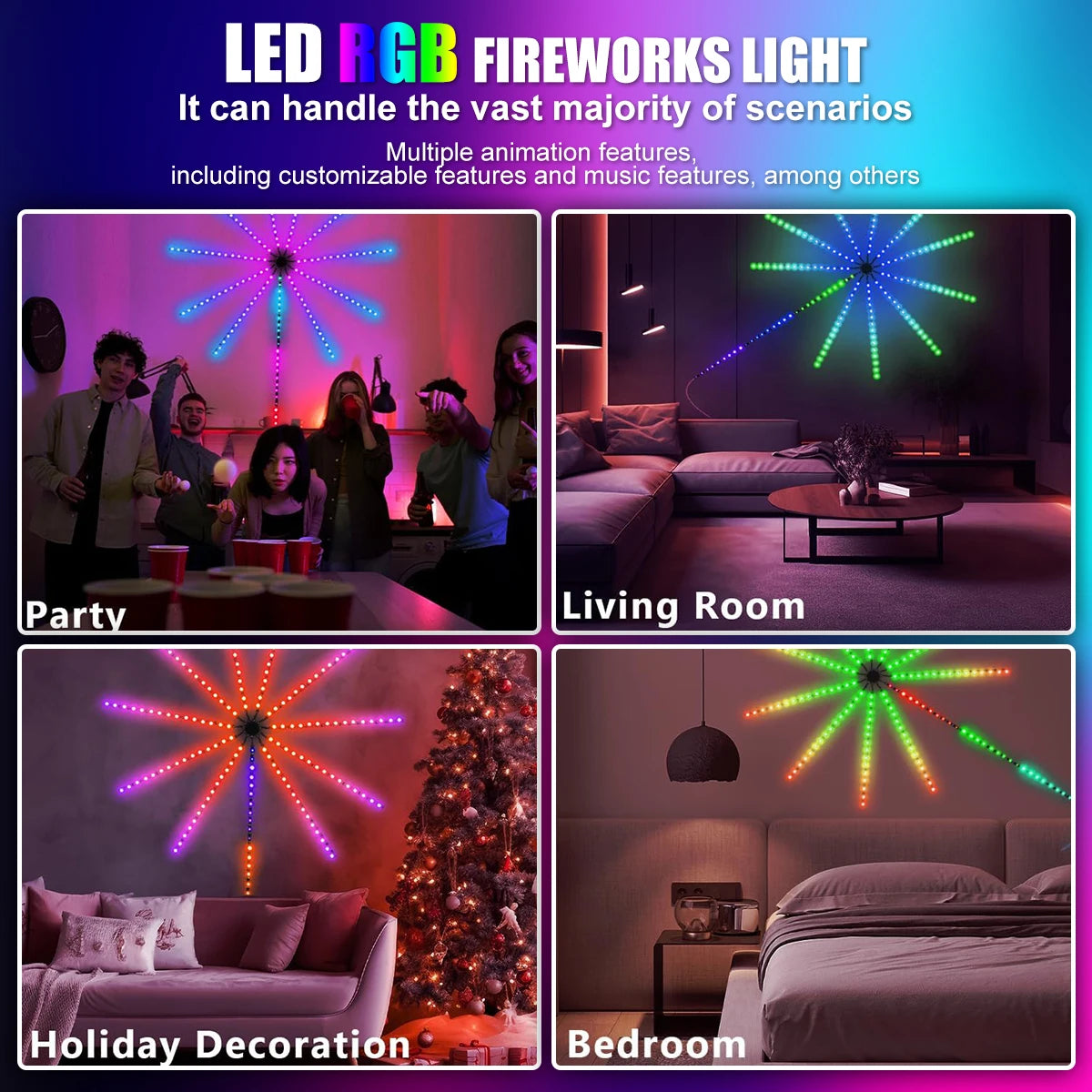 Smart Fireworks Light Show – Sync to Music via App, No Fireworks Needed!