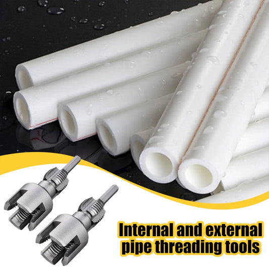 2pcs Water Pipe Threader Tapping Tool Internal Thread External Thread Integrated Die Water Pipe Opener