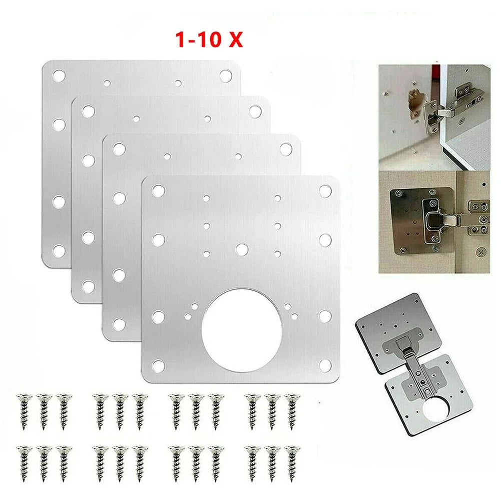 2/4/10pcs Hinge Plate Kitchen Cupboard Door Hinge Repair Kit Plates
