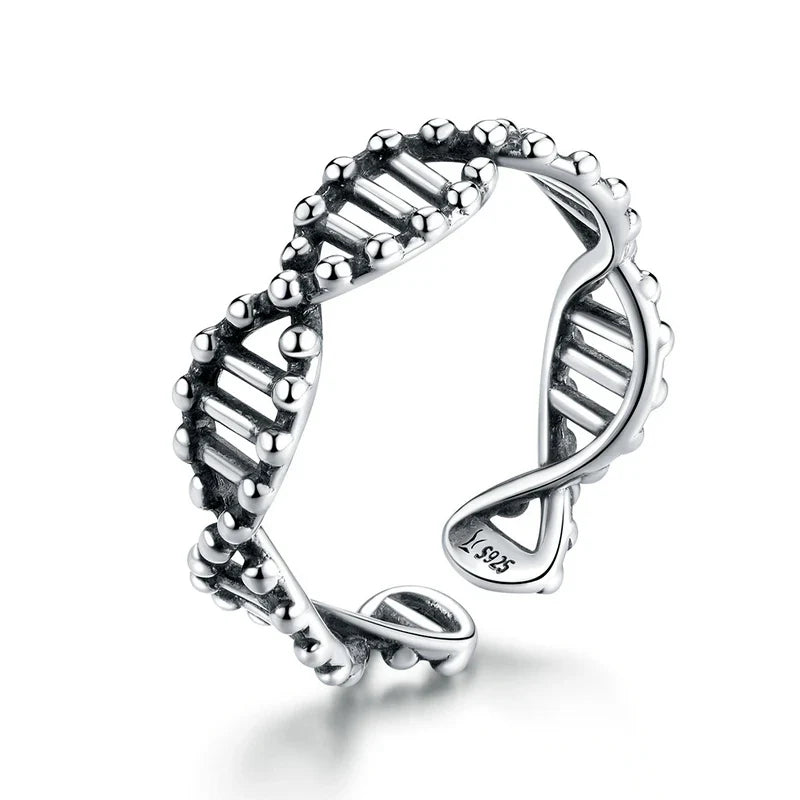 Adjustable Rings Real 925 Sterling Silver Stackable Engagement Zircon Open Size Rings For Women Jewelry
