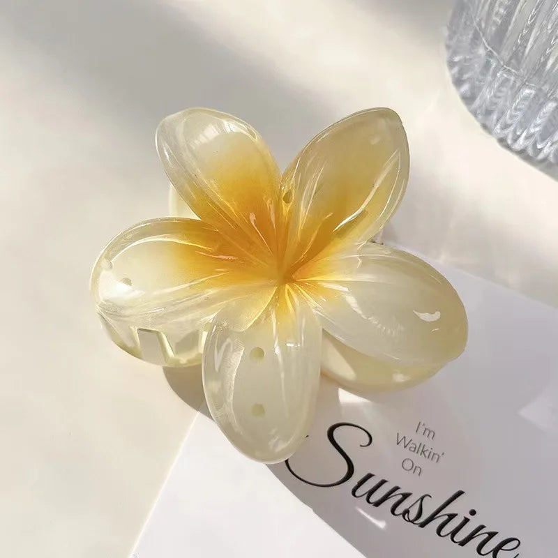 Six colors Gradient Flower Hair Accessories Set Beach Style Hairpins Flower Claw Clips Summer Flower Hairpins Hawaiian Style