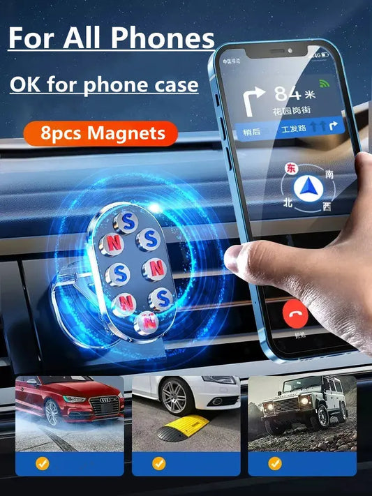 1080 Rotatable Magnetic Car Phone Holder Magnet Smartphone Support GPS