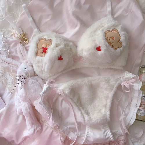Japanese Girls Cute Lingerie For Women Cartoon Bear Students Plush