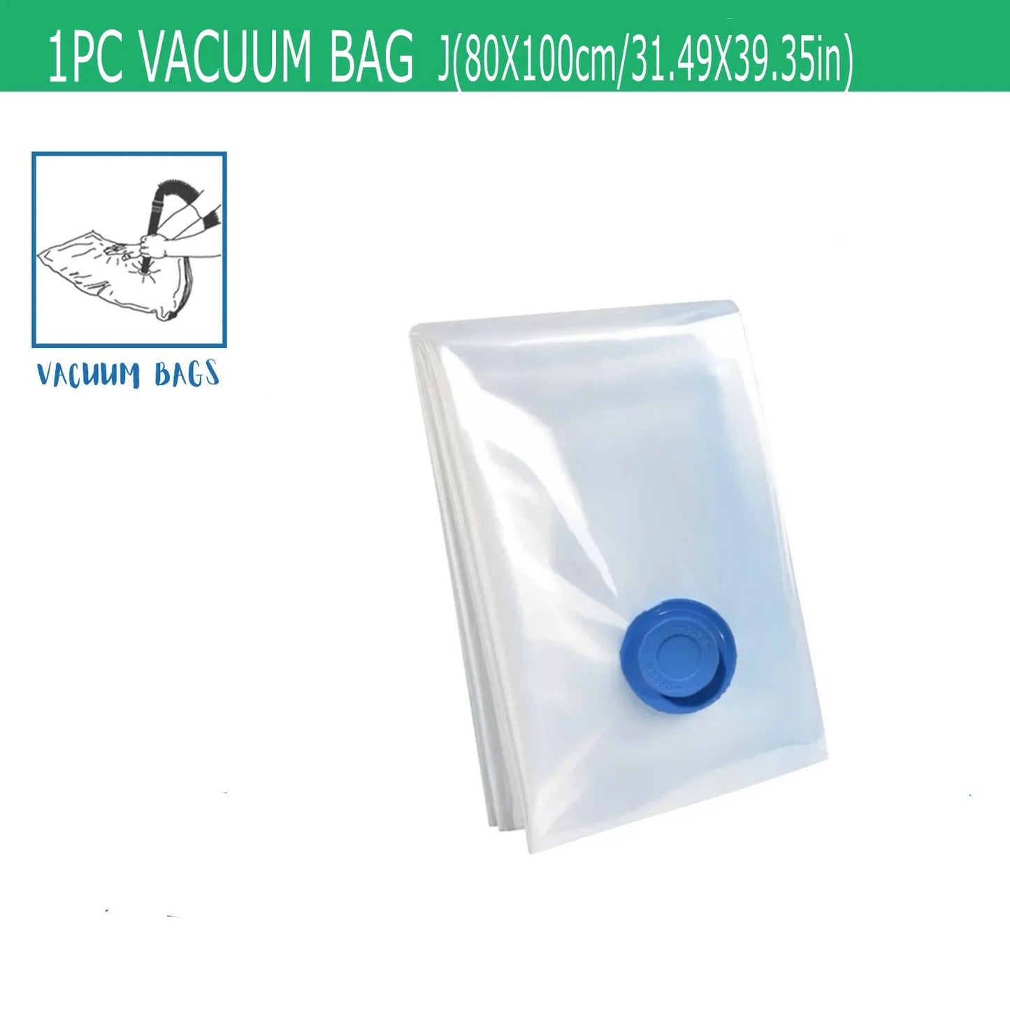 5 Pack Vacuum Storage Bags, Space Saver Bags Compression for Comforters and Blankets, Sealer Clothes Travel Packing Organizer