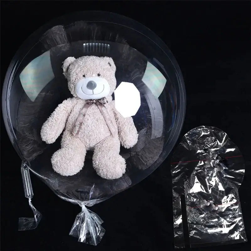 Large Wide Neck Transparent Bobo Balloon Flower Bouquet Doll Snack