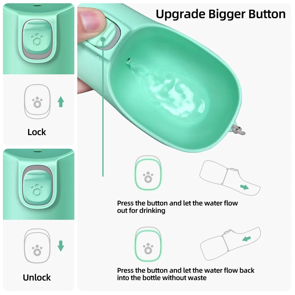 Portable Dog Water Bottle - Leakproof Drinking Bowl