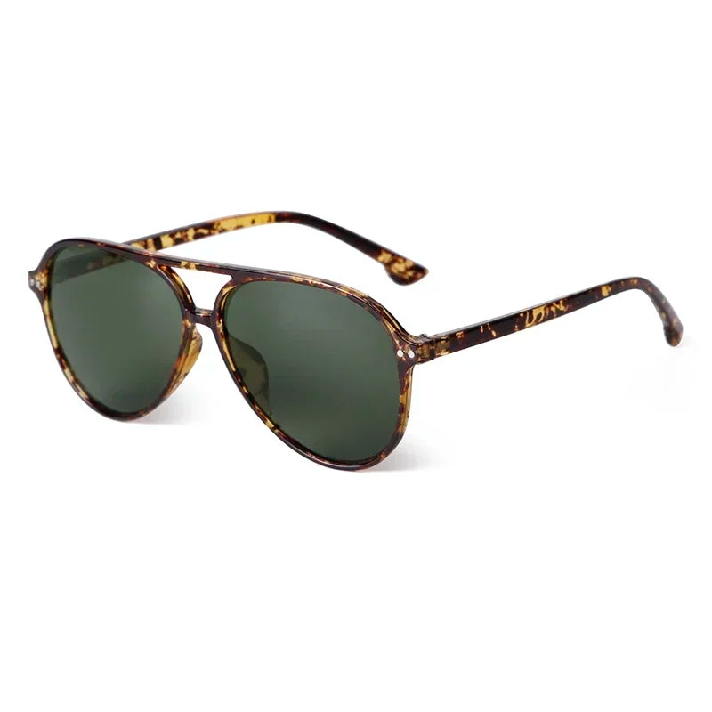 Brown Square Frame Brown Lens Polarized Sunglasses UV 400 Protection 棕色方形框棕色鏡片偏光太陽眼鏡 KCSG2255