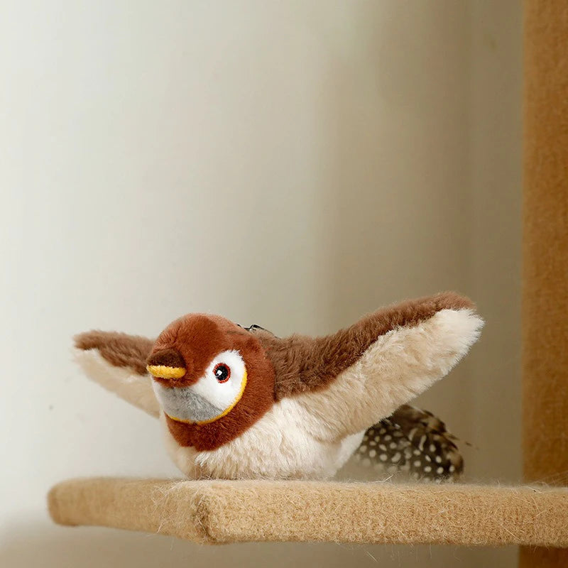 Interactive Cat Toys Rechargeable Flying Bird Cat Toy Chirping
