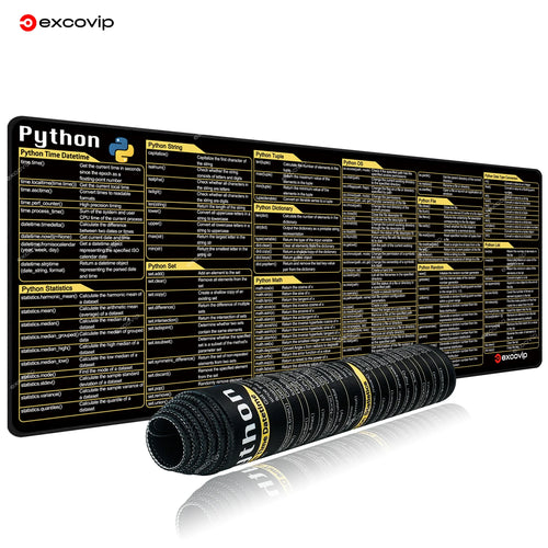EXCO Python Programing Mouse Pad Large Shortcuts Cheat Sheet Keyboard