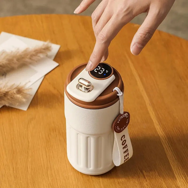 Display temperature coffee cup stainless steel insulation cup high