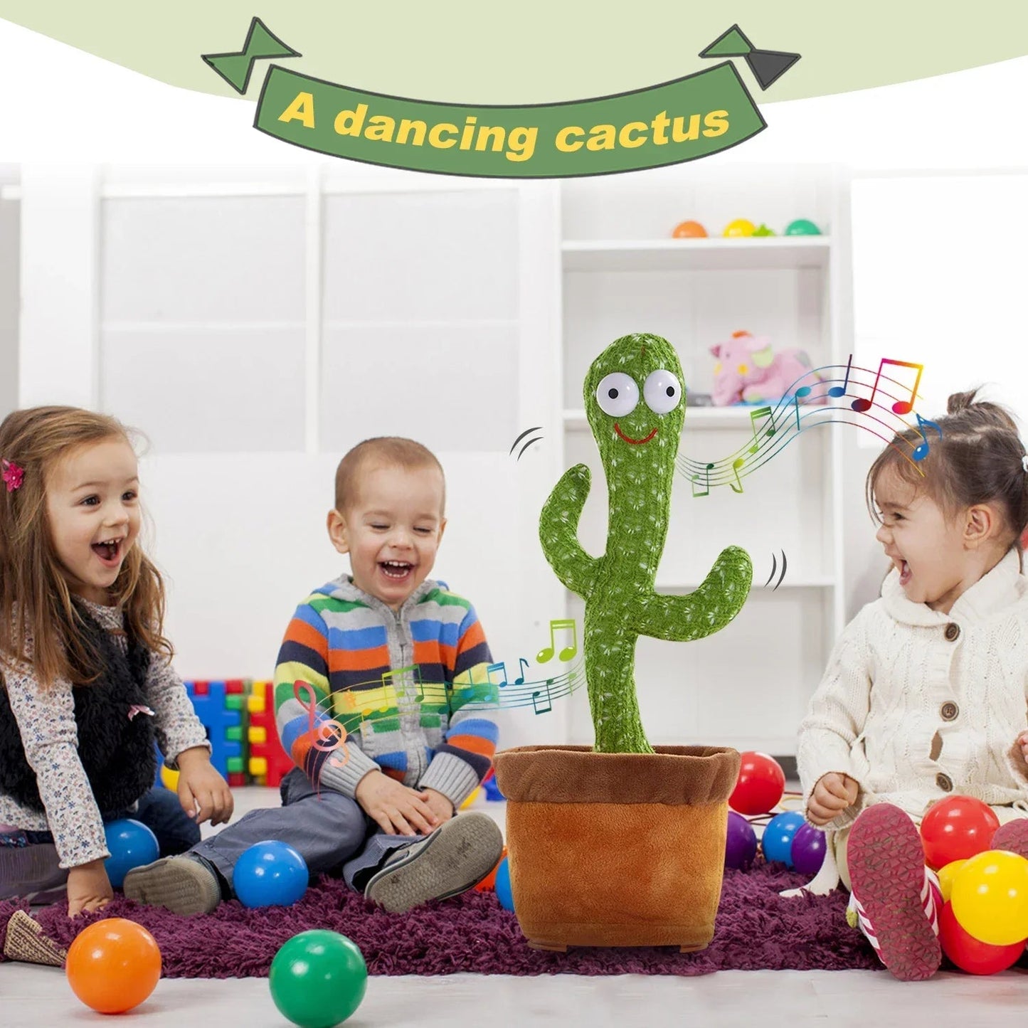 A talking cactus toy that can be charged, recorded, and repeated. Suitable for Spanish, English, and Arabic voice changer
