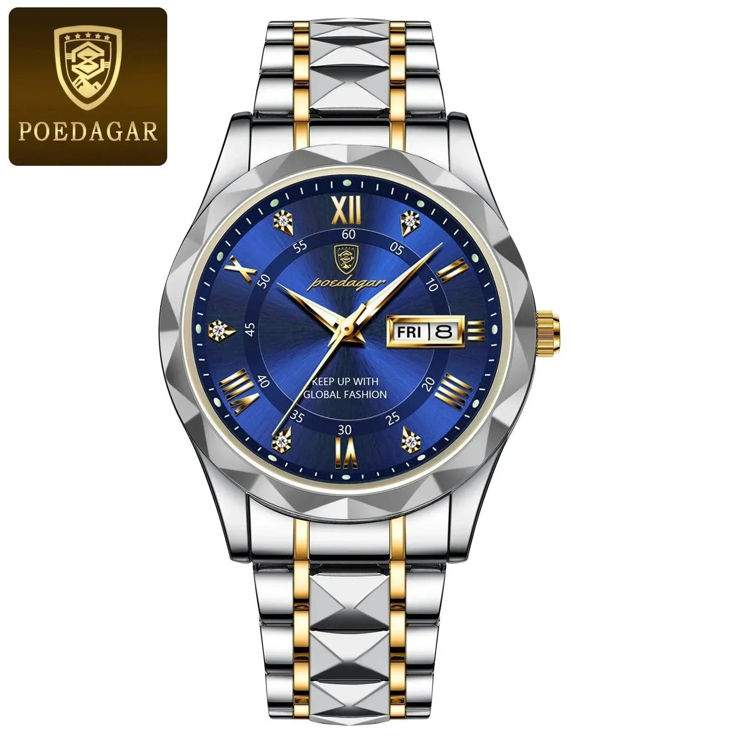 Luxury Business Watch Stylish Waterproof Luminous Timepiece POEDAGAR Official Store