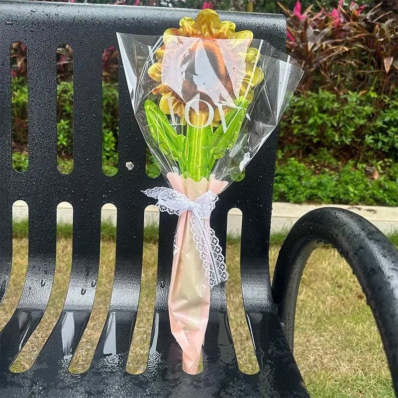 Large Wide Neck Transparent Bobo Balloon Flower Bouquet Doll Snack