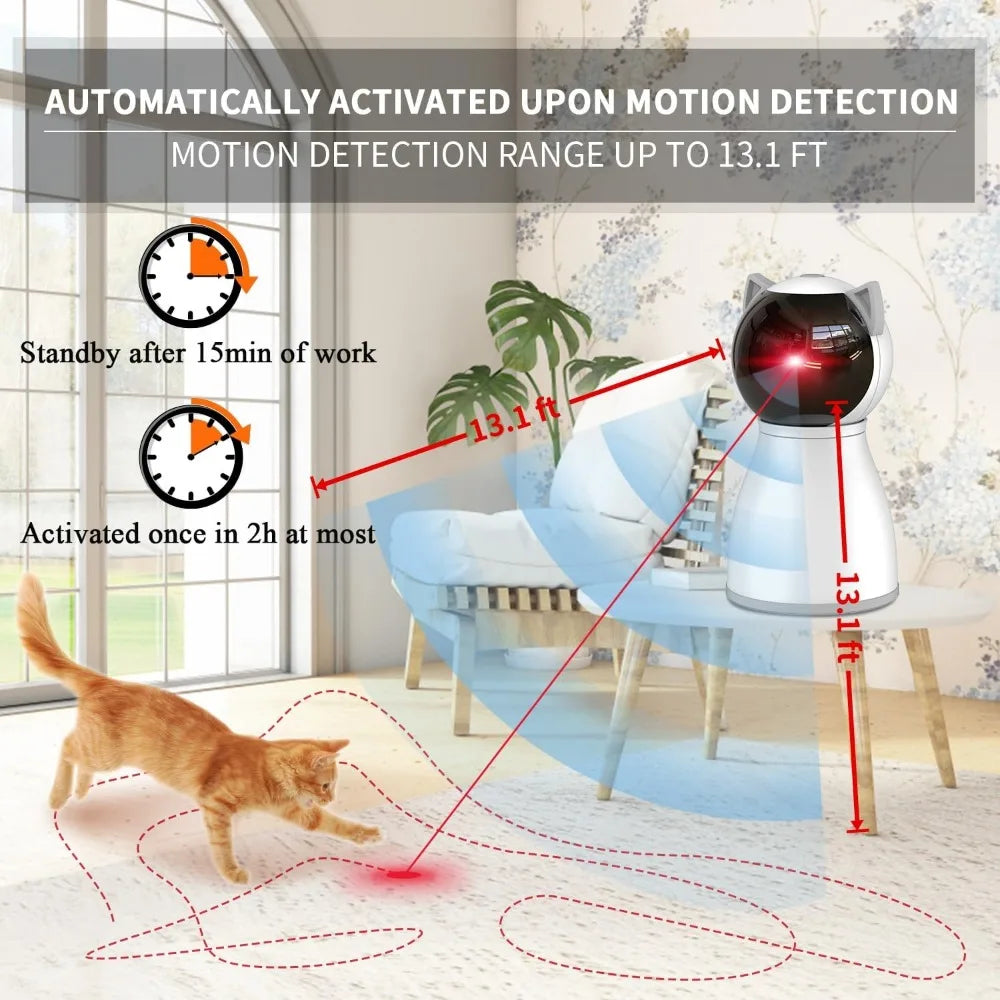 Laser Cat Toys for Indoor Cats, Trajectory Motion Activated Rechargeable Automatic Cat Laser Toy