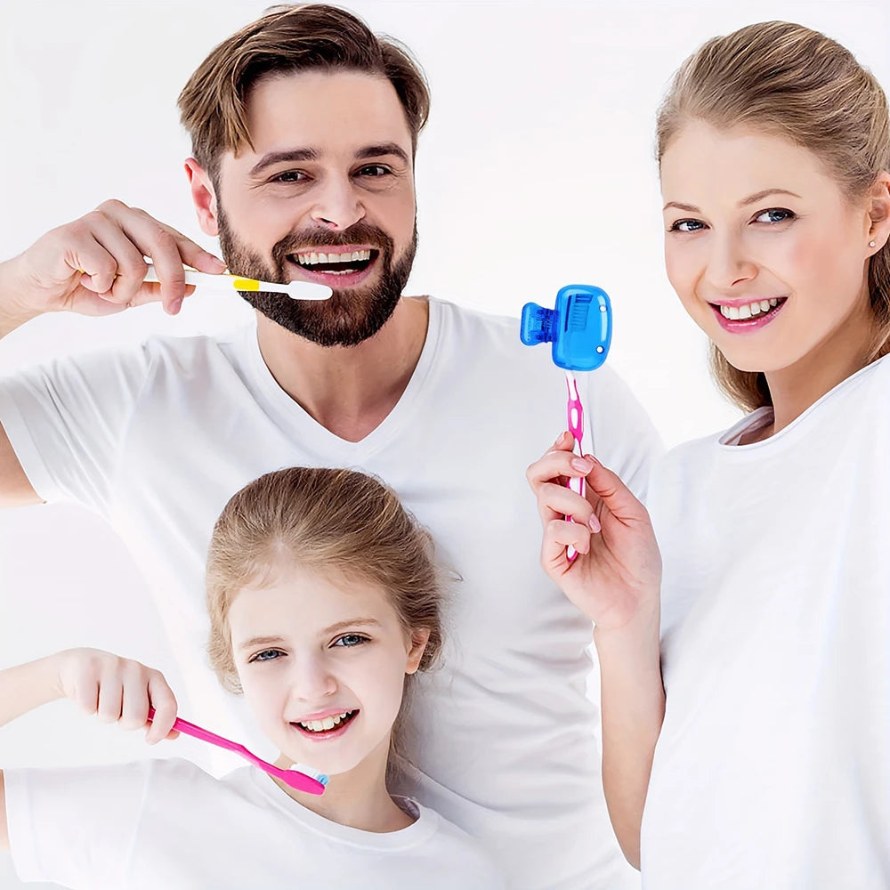 Travel Toothbrush Head Covers Toothbrush Protector Cap Brush Pod Case Protective Portable Plastic Clip For Household Travel Stone's Store