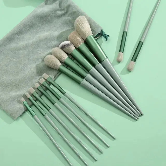 Beautious 13 Pcs Makeup Brush Set Soft hair Loose Powder Eyeshadow Concealer Contour Eyeliner brush Foundation Beauty Cosmetic tools GQIYIBBEI Official Store