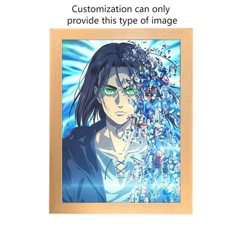 Attack On Titan Anime Figure Customized Night Light Painting Decor