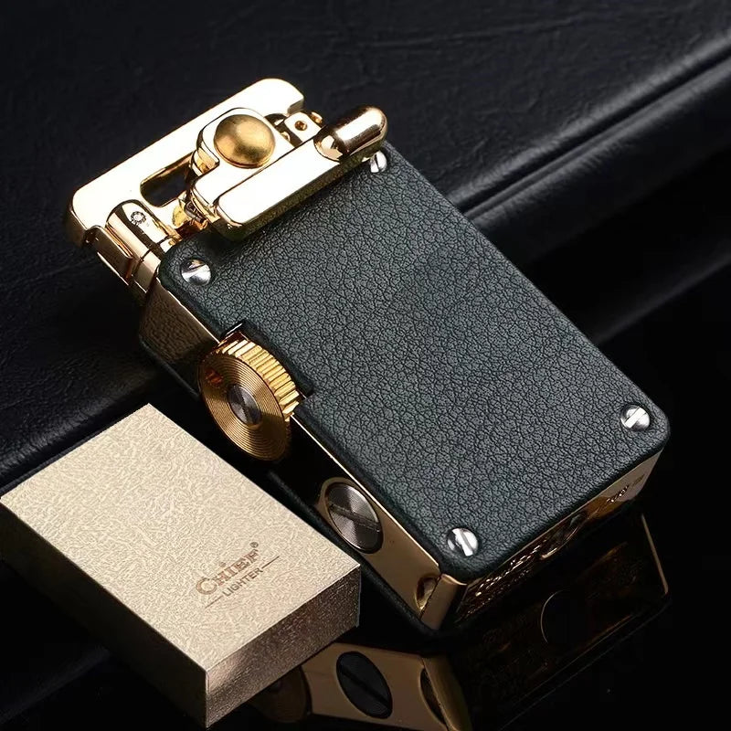 CHIEF New Metal Rocker Kerosene Lighter Creative Rocker Ignition Fashion Leather Lighter High-end Men's Gift