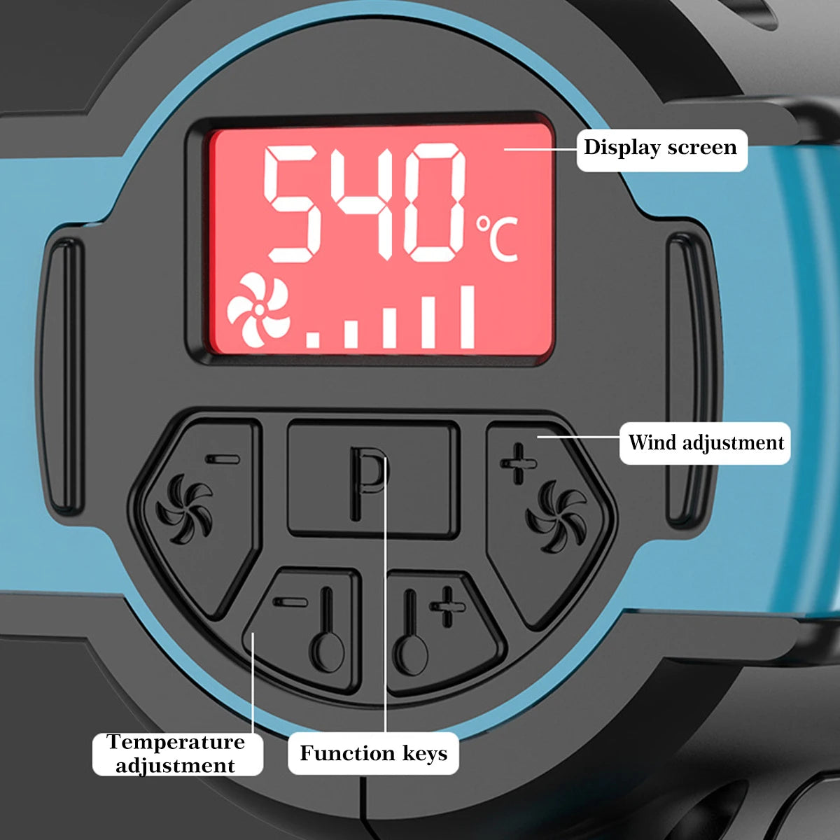 Cordless Heat Gun Wind Speed Optional Temperature adjustment With LED