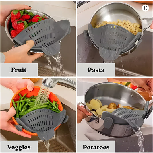 1 Pc Silicone Clip-On Strainer for Pots