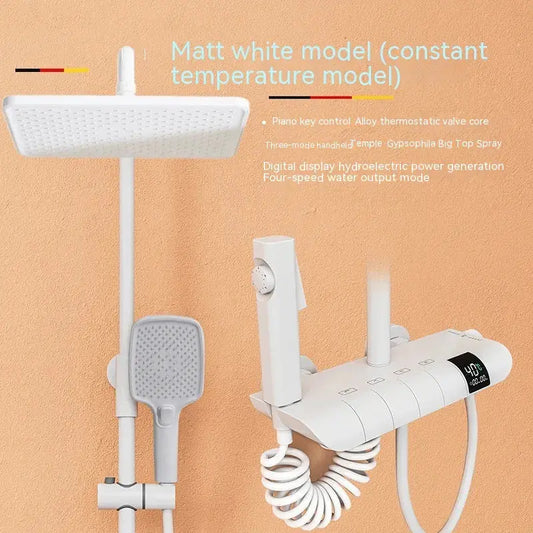 View details for Copper Button Constant Temperature Shower Set Digital Display Large Shower Set Gray Suit