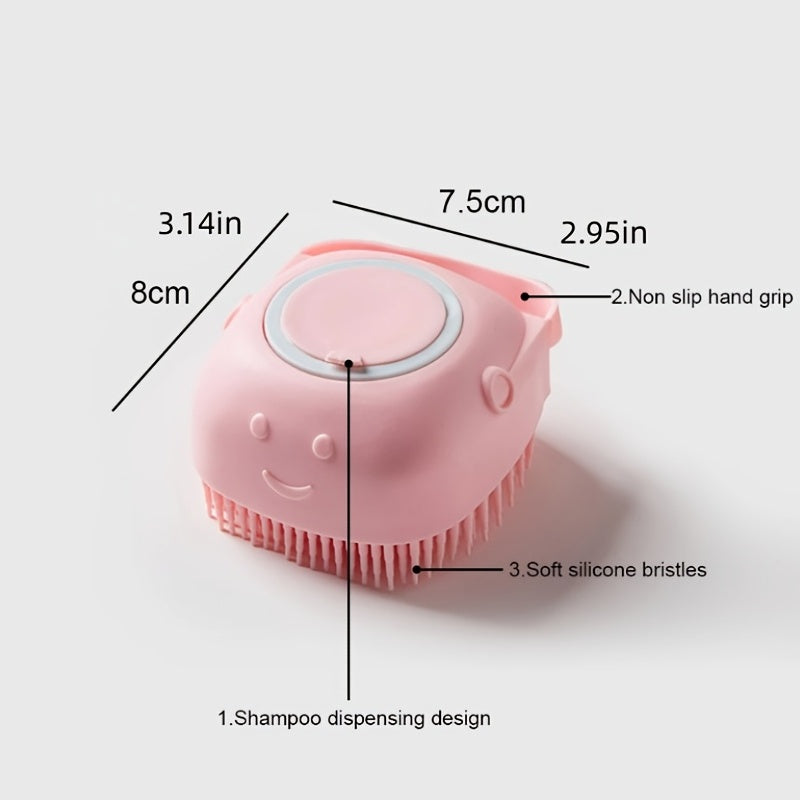 Silicone Pet Grooming Brush with Shower Gel Dispenser for Dogs and Cats