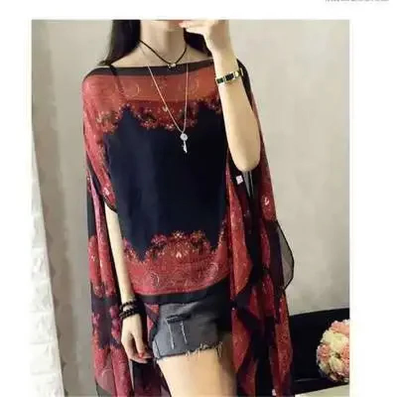 Woman Fashion Beach Dress Blouses Sun Protection Cardigan Summer Beach Holiday Cardigan Women Long Blouses Tops