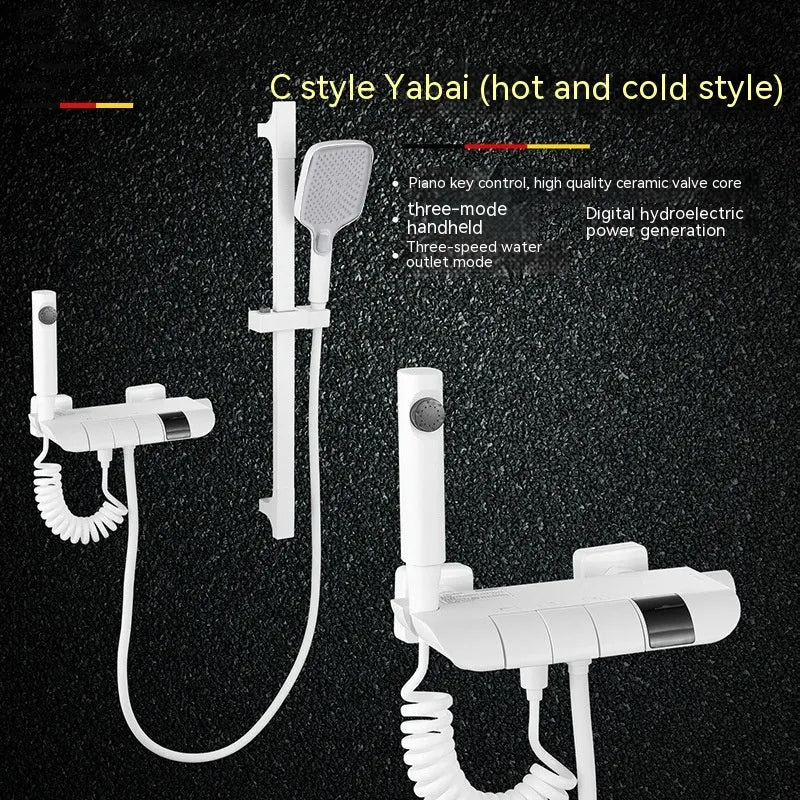 View details for Copper Button Constant Temperature Shower Set Digital Display Large Shower Set Gray Suit