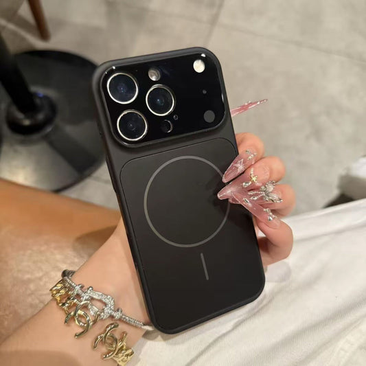 Funda de teléfono magnética todo incluido de color sólido Nano Vidrio Esmerilado Para Magsafe Funda para teléfono I Phone 17 Air 16 15 14 13 Pro Max Cubierta de armadura de carga inalámbrica magnética