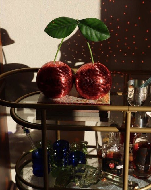 Cherry Disco Ball, Whimsical Dopamine Decor, Quirky Decorative Object Inspecial Home