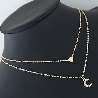 View details for Moon and Heart Two Layer Necklace Moon and Heart Two Layer Necklace