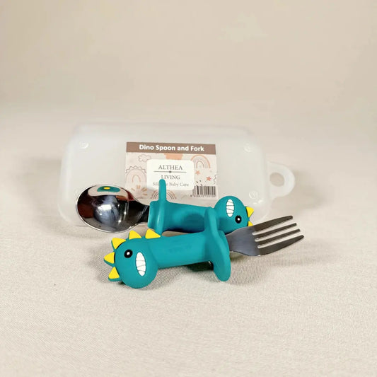 Cubiertos ergonómicos con forma de dinosaurio Lemon Perses