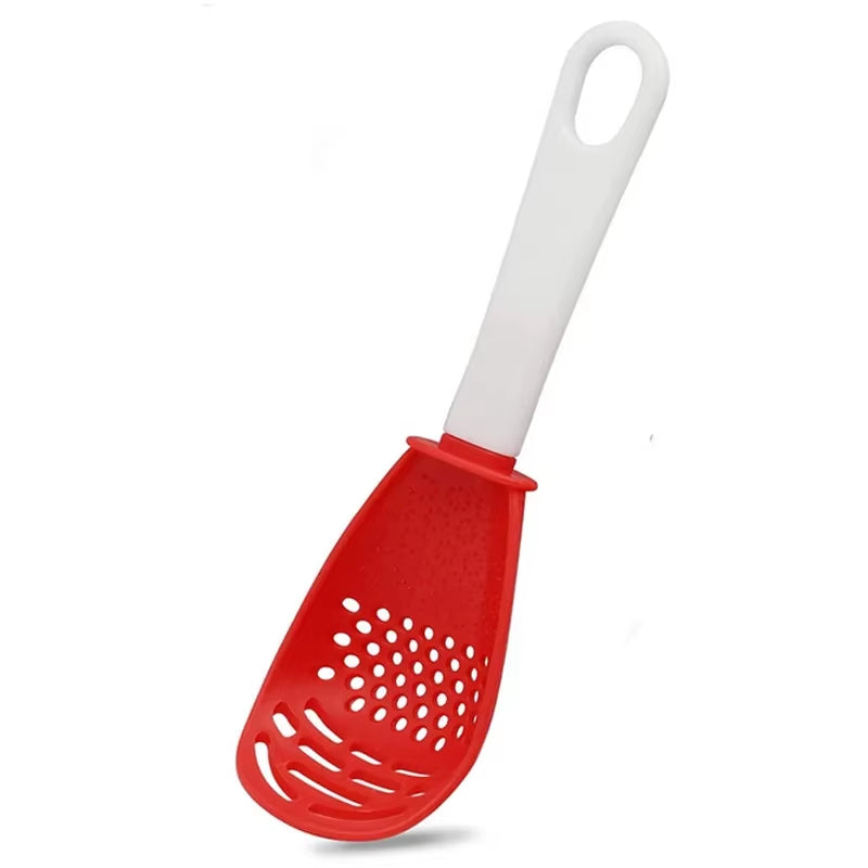 Multifunctional Cooking Spoon Kitchen Strainer Scoop to Cut Garlic Hanging Hole Potato Garlic Press Egg Tool Kitchen Accessory