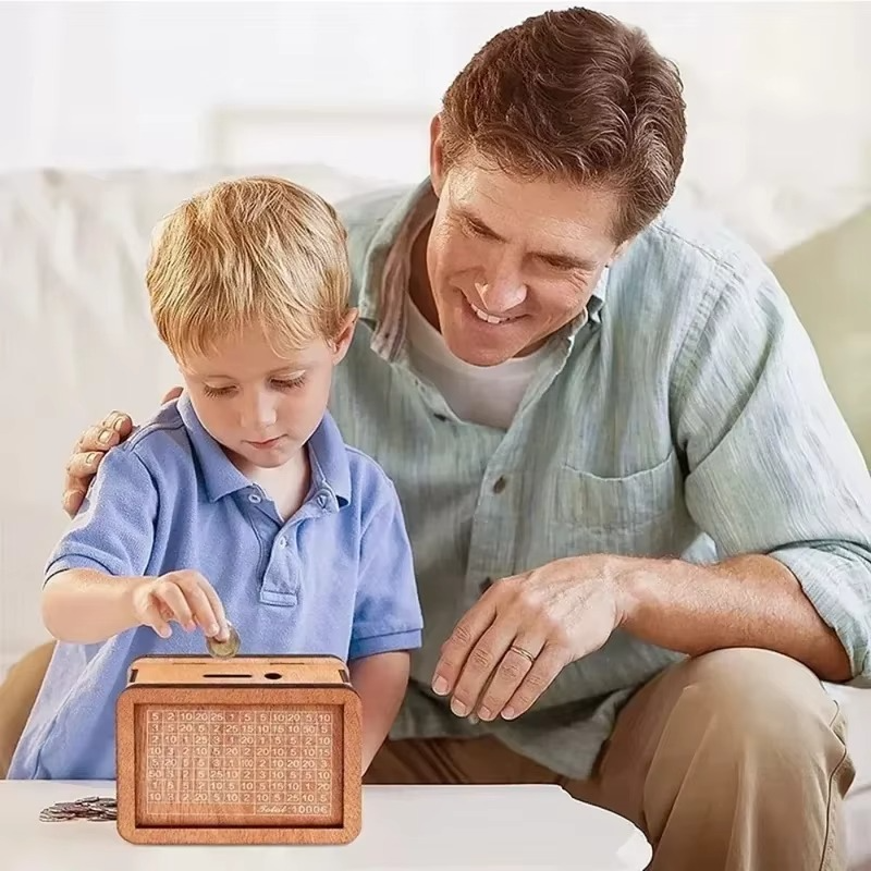 Wooden Piggy Bank Bee Store