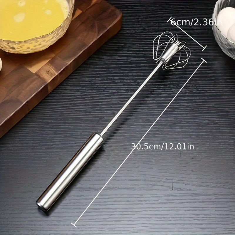 1pc Semi-Auto Stainless Steel Egg Whisk Shop1102870064 Store