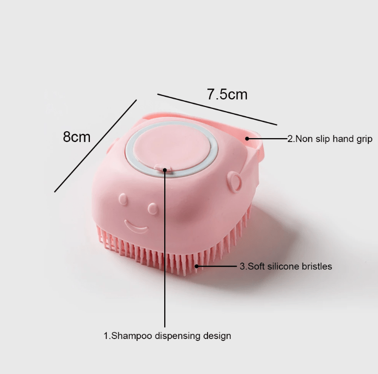 Silicone Pet Grooming Brush with Shower Gel Dispenser for Dogs and Cats