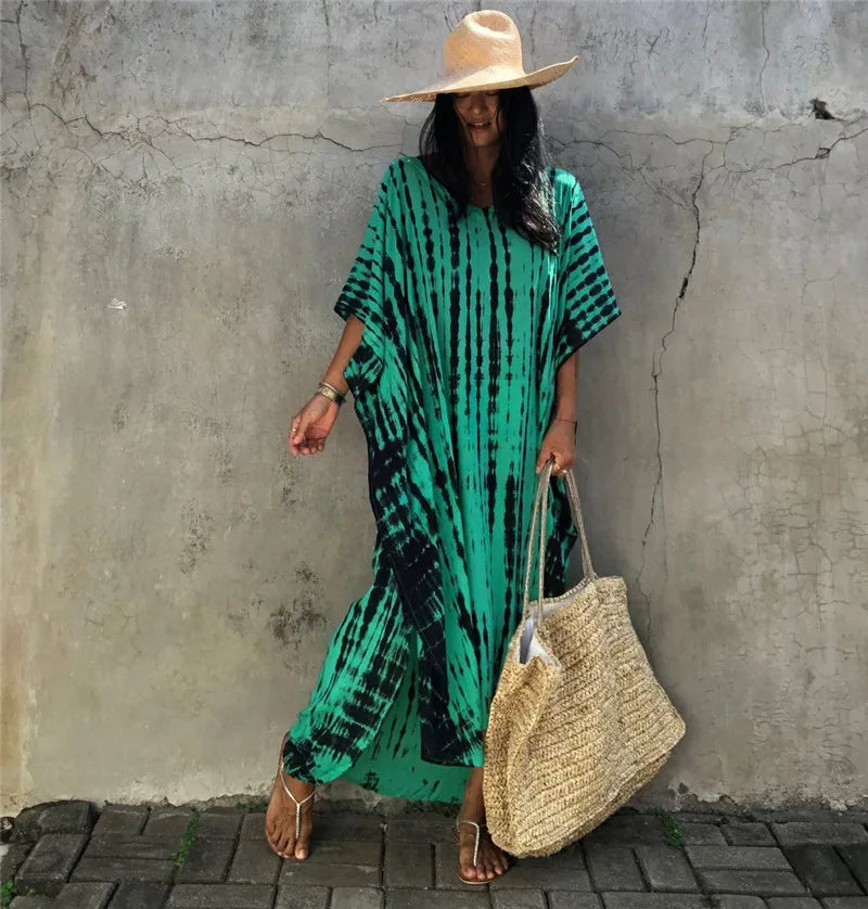 Women'S Beach Kaftan Dresses Half Sleeve Caftan Swimsuit plus Size Bathing Suit Cover Ups
