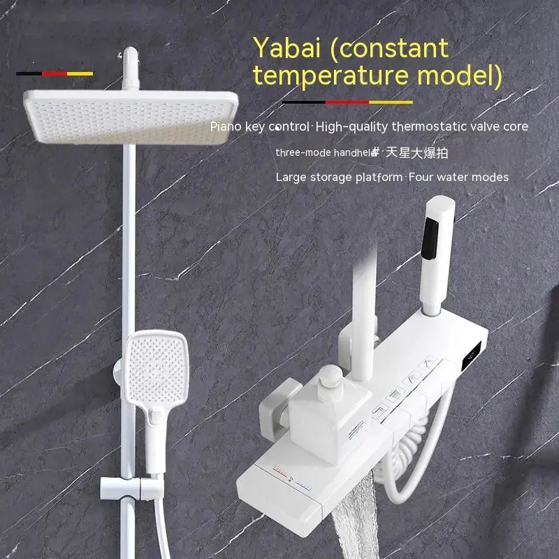 View details for Copper Button Constant Temperature Shower Set Digital Display Large Shower Set Gray Suit