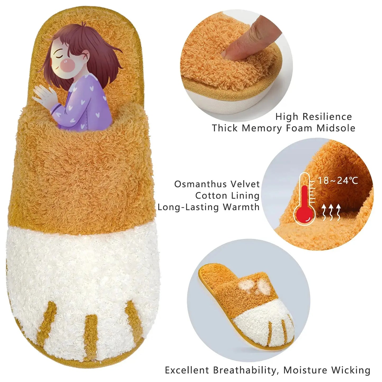 Cozy Cat Paw House Slippers South Bay Evans General Store