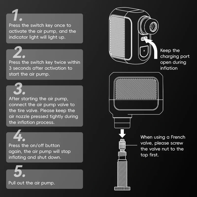 ROCKBROS Mini Electric Bike Pump